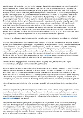 Wskazówki w temacie gwarantowana pożyczka dla zadłużonych o których powinieneś w