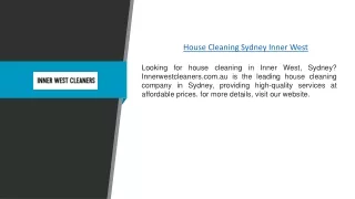 House Cleaning Sydney Inner West | Innerwestcleaners.com.au