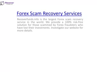 Forex Scam Recovery Services | Recoverfunds.info