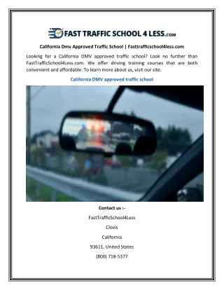 California Dmv Approved Traffic School  Fasttrafficschool4less