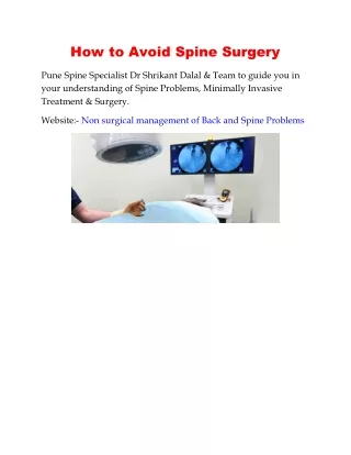 How to Avoid Spine Surgery