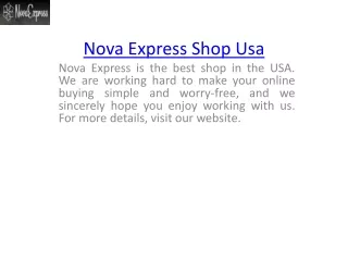 Nova Express Shop Usa  Novaexpress.shop