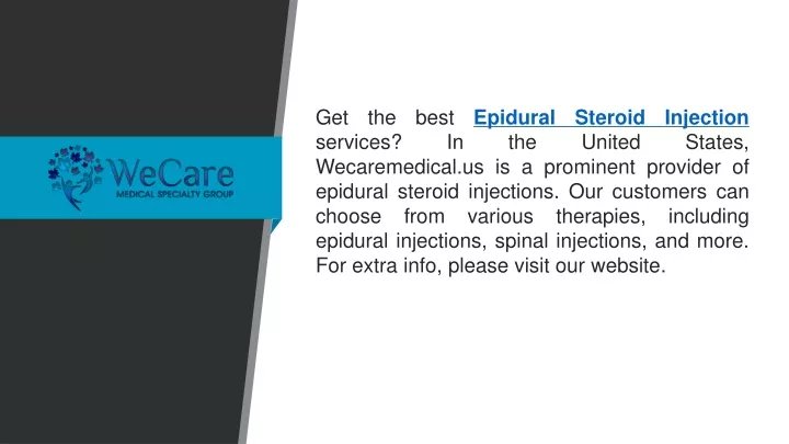 get the best epidural steroid injection services