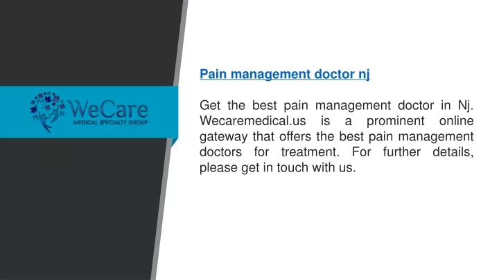 pain management doctor nj get the best pain