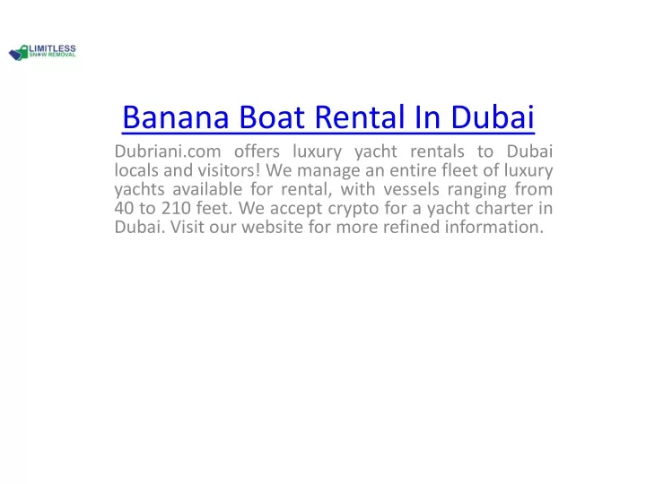 banana boat rental in dubai