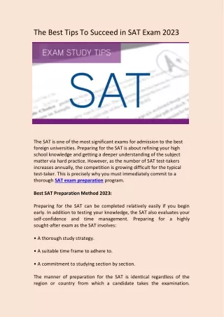 Tips & Strategies to Ace SAT Test