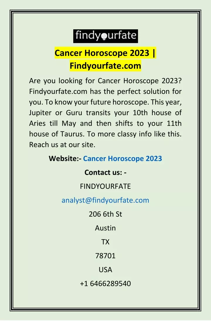 cancer horoscope 2023 findyourfate com