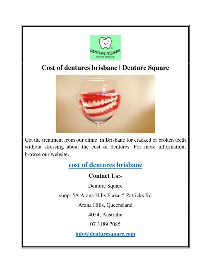 cost of dentures brisbane denture square