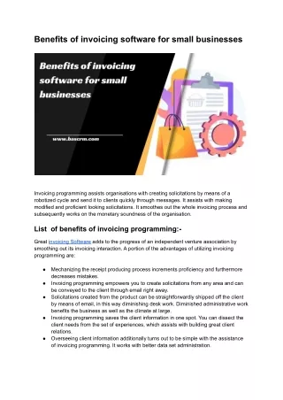 benefits of invoicing software for small