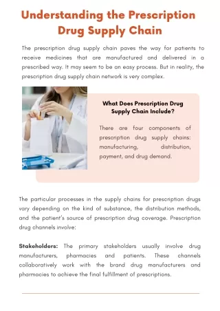 Understanding the Prescription  Drug Supply Chain