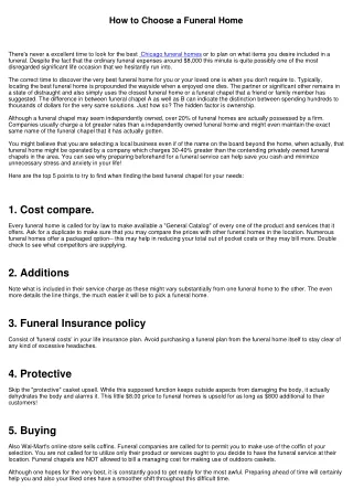How to Pick a Funeral Home