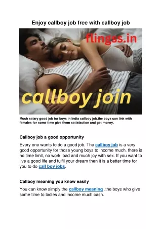enjoy callboy job free with callboy job