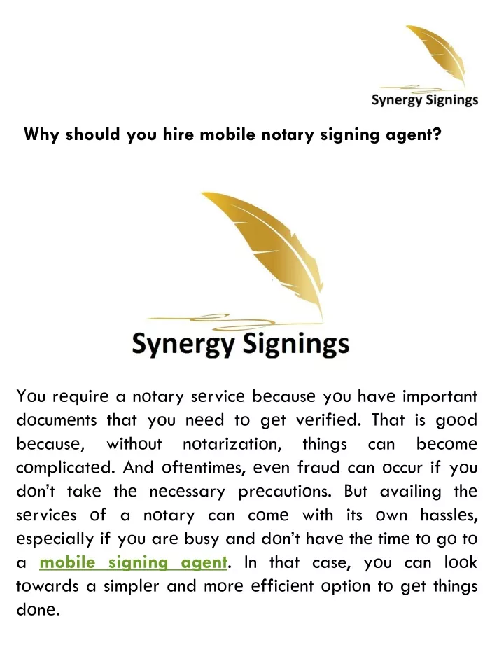 why should you hire mobile notary signing agent