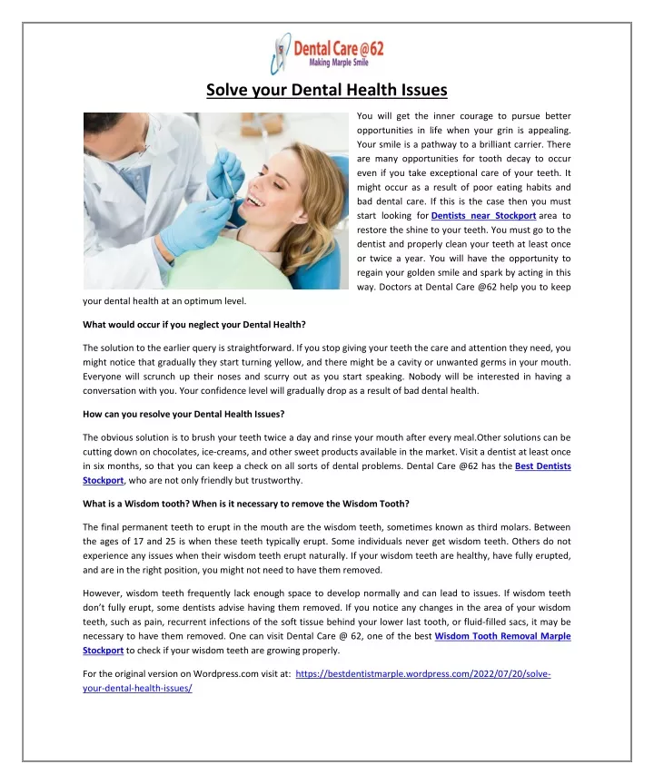 solve your dental health issues