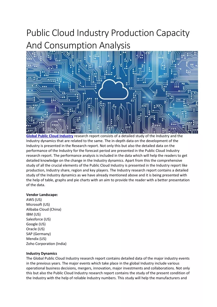 public cloud industry production capacity