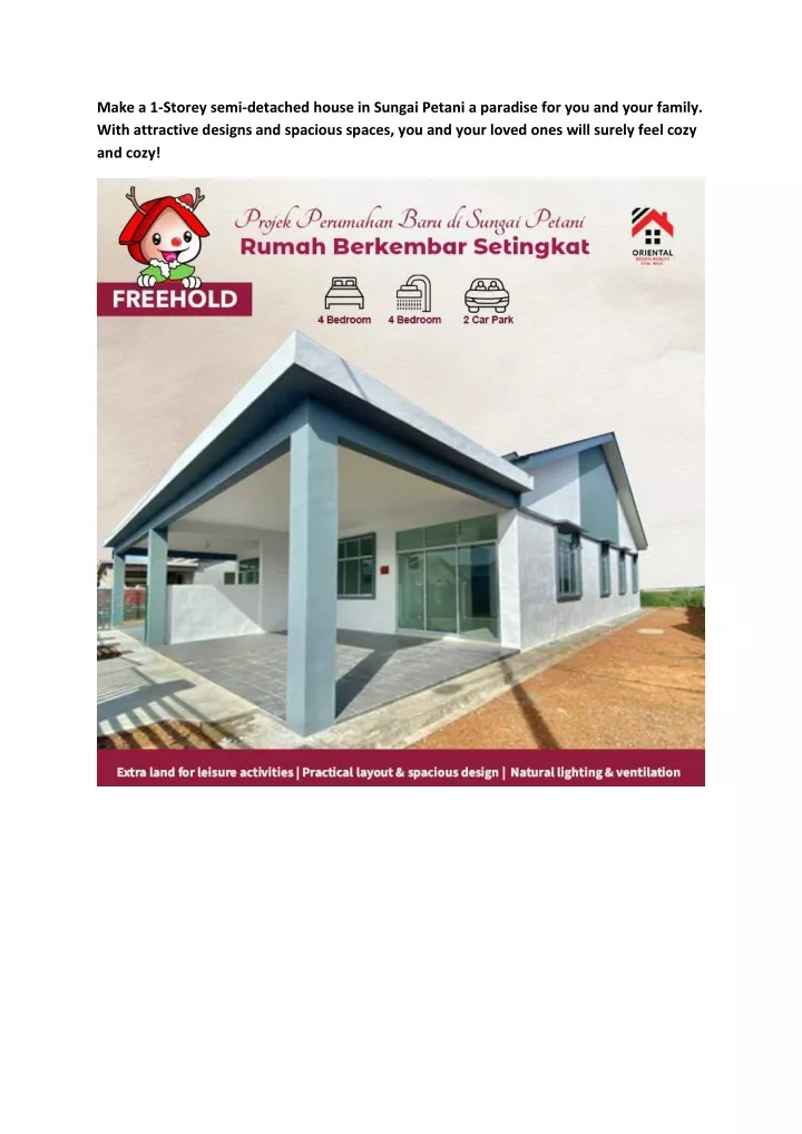 make a 1 storey semi detached house in sungai