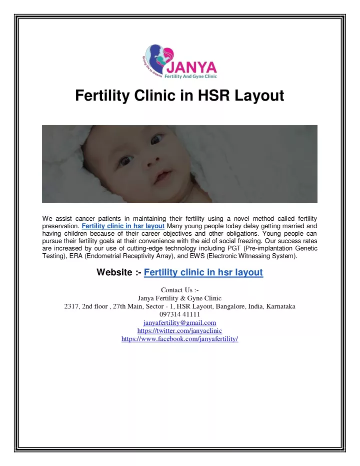 fertility clinic in hsr layout