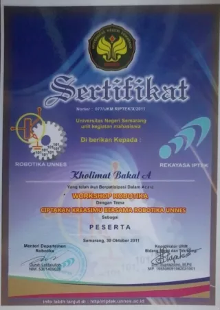KHOLIMAT BAKAL ADITYAS ROBOTIKA UNNES KEMDIKBUD