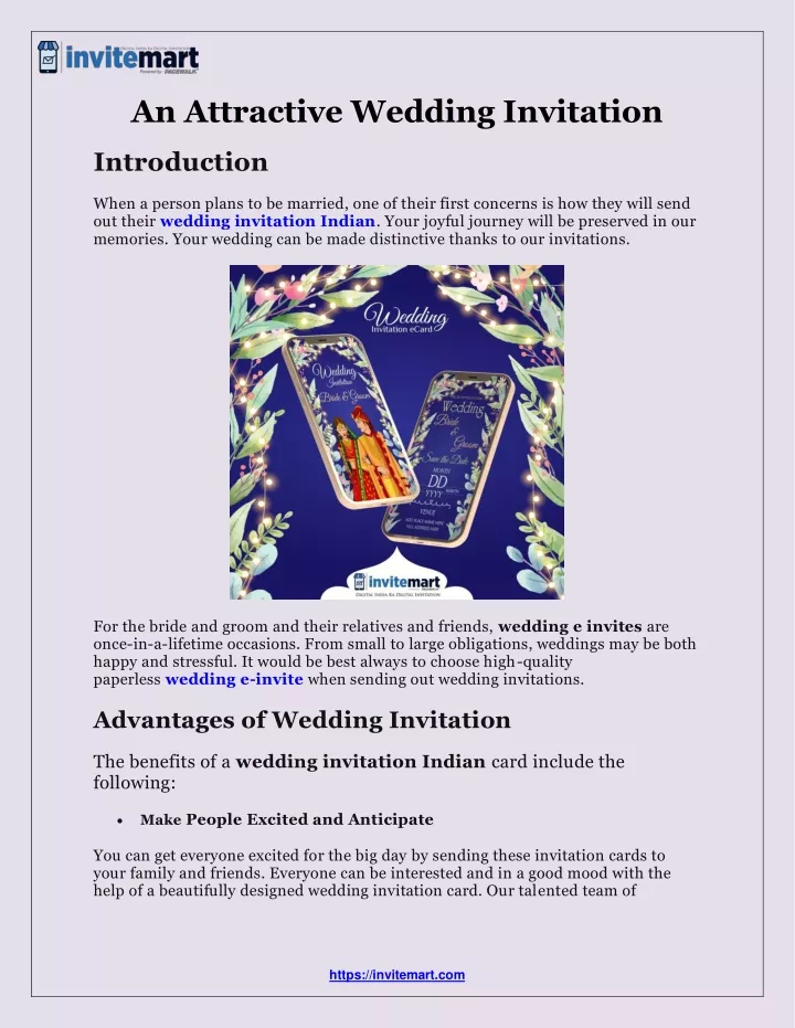 an attractive wedding invitation