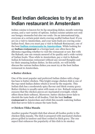 Indian Restaurants in Amsterdam | Rabaab Restaurant