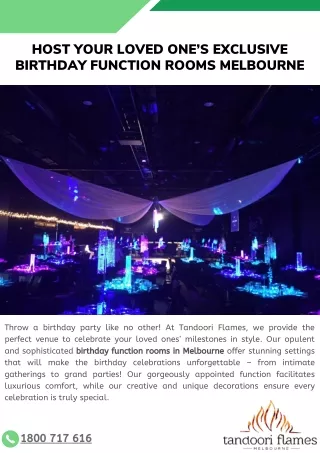 Host Your Loved One’s Exclusive Birthday Function Rooms Melbourne