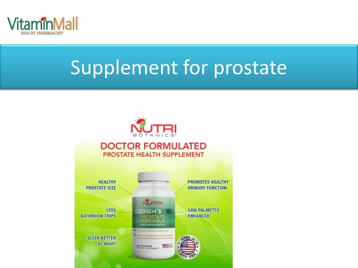 supplement for prostate