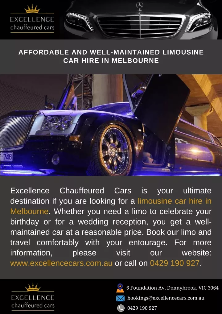 affordable and well maintained limousine car hire