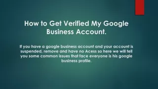 How To Get Verified My Google Business Account