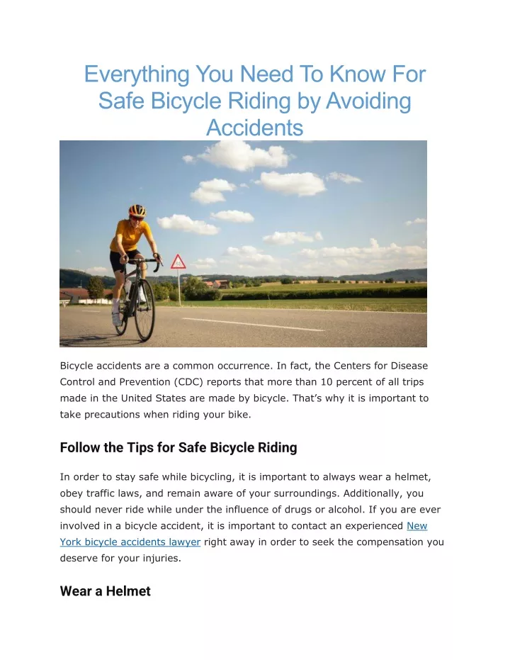 everything you need to know for safe bicycle