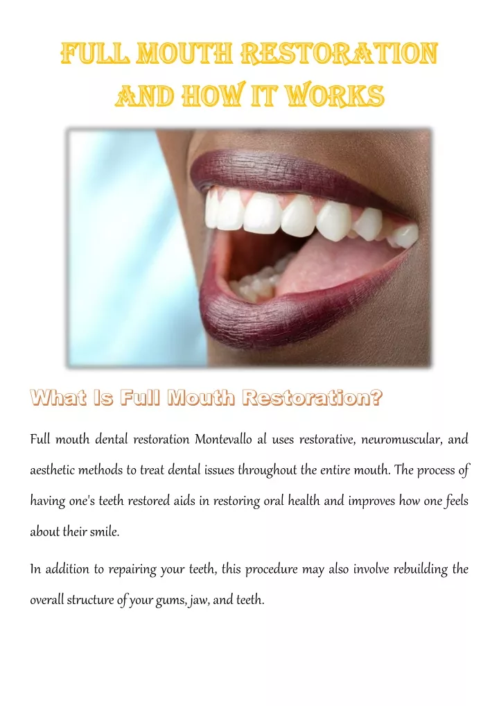 full mouth dental restoration montevallo al uses