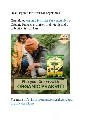 Best Organic fertilizer for vegetables