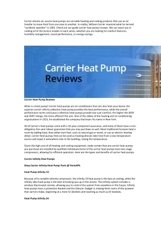 carrier heat pump reviews