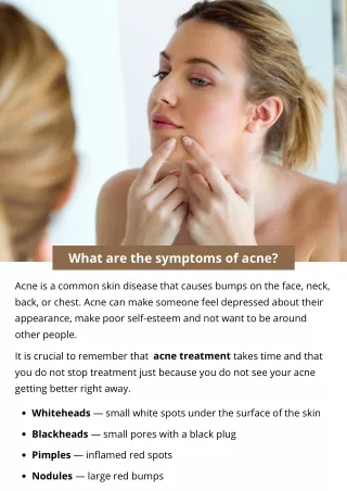 what are the symptoms of acne