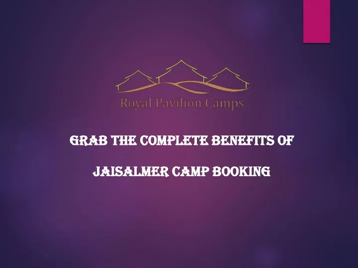 grab the complete benefits of jaisalmer camp