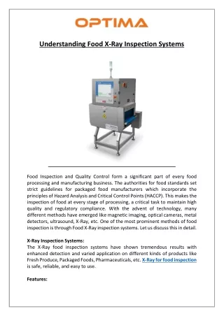 understanding food x ray inspection systems