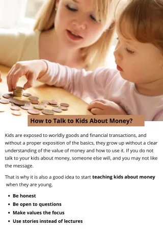 how to talk to kids about money