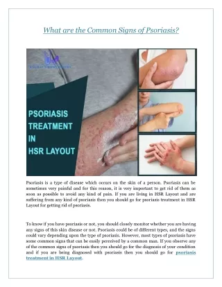 What are the Common Signs of Psoriasis?