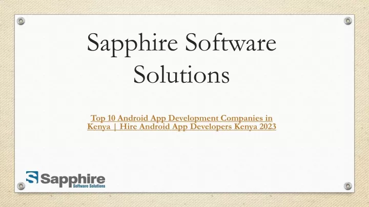 sapphire software solutions