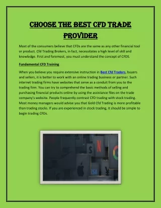 choose the best cfd trade choose the best