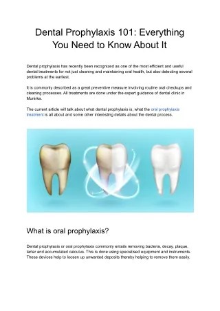 Dental Prophylaxis 101 : Everything You Need to Know About It