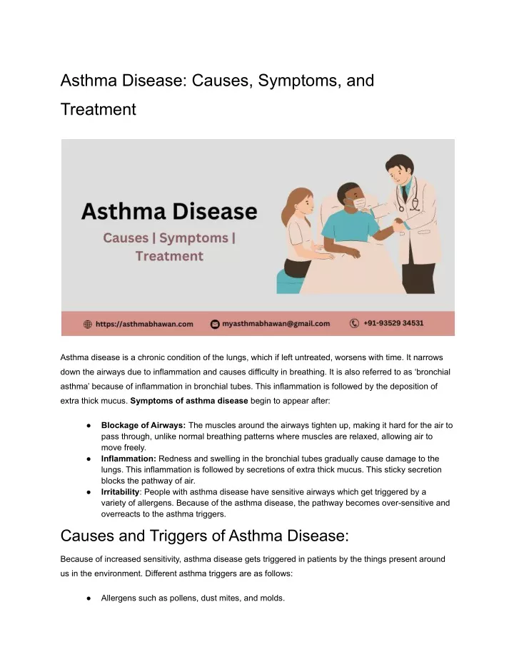 PPT - Asthma Disease - Causes, Symptoms, and Asthma Treatment ...