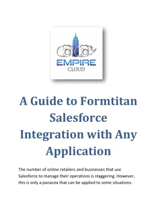 A Guide to Formtitan Salesforce Integration with Any Applicatio1
