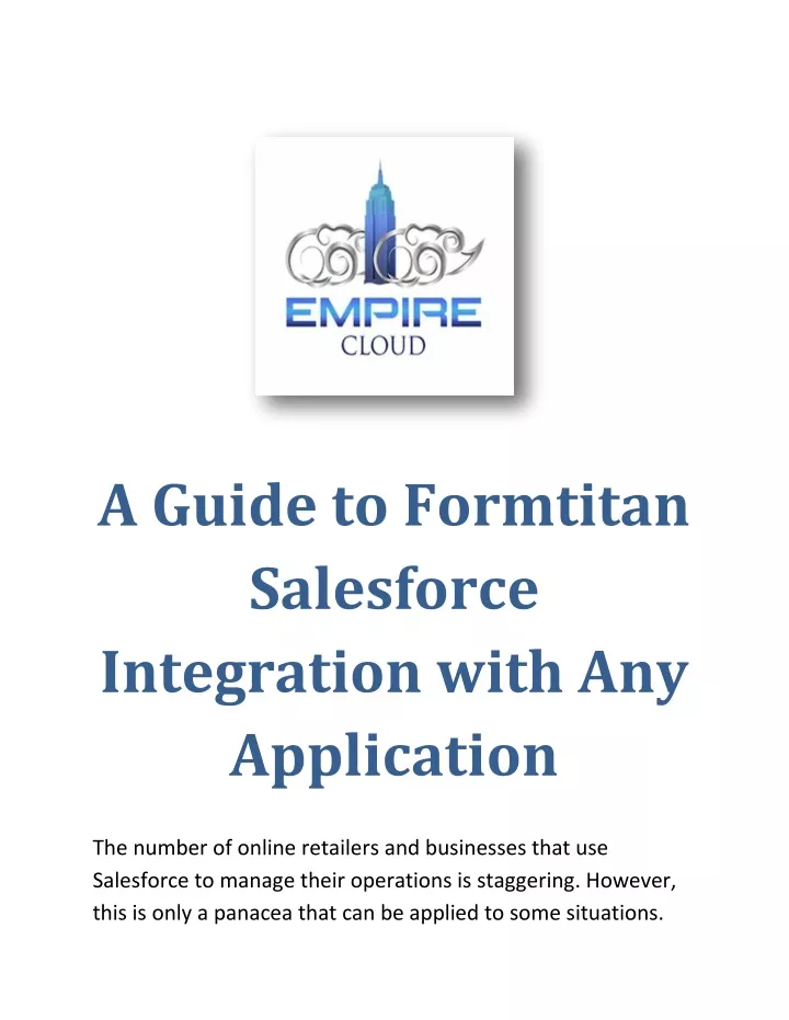 a guide to formtitan salesforce integration with