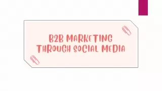 B2B Marketing through Social Media