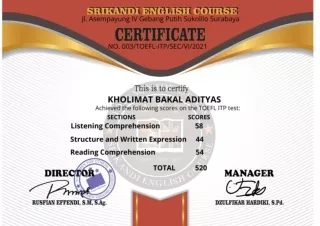 KHOLIMAT BAKAL ADITYAS SRIKANDI ENGLISH COURSE 15