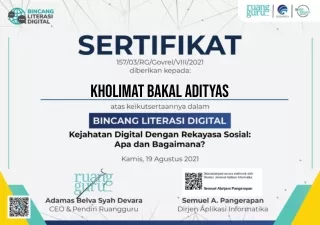 KHOLIMAT BAKAL ADITYAS Sertifikat Webinar BLD