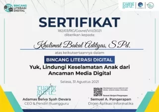 KHOLIMAT BAKAL ADITYAS Sertifikat Peserta Bincang Literasi Digital