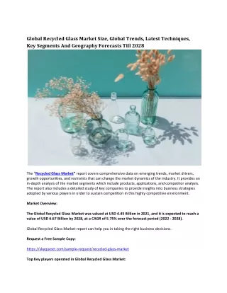 global recycled glass market size global trends
