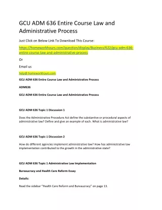 gcu adm 636 entire course law and administrative