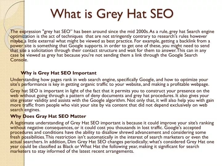 what is grey hat seo